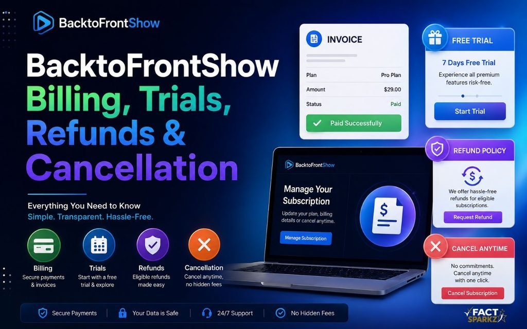 BacktoFrontShow Billing, Trials, Refunds & Cancellation