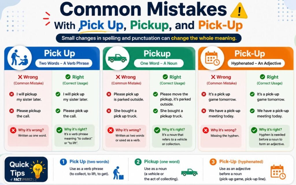 Common Mistakes With Pick Up, Pickup, and Pick-Up
