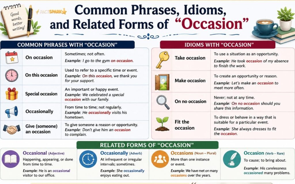 Common Phrases, Idioms, and Related Forms of "Occasion"