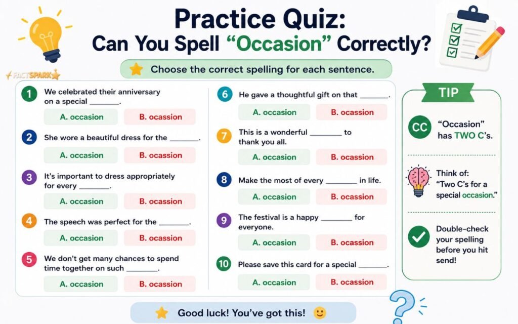 Practice Quiz: Can You Spell "Occasion" Correctly?