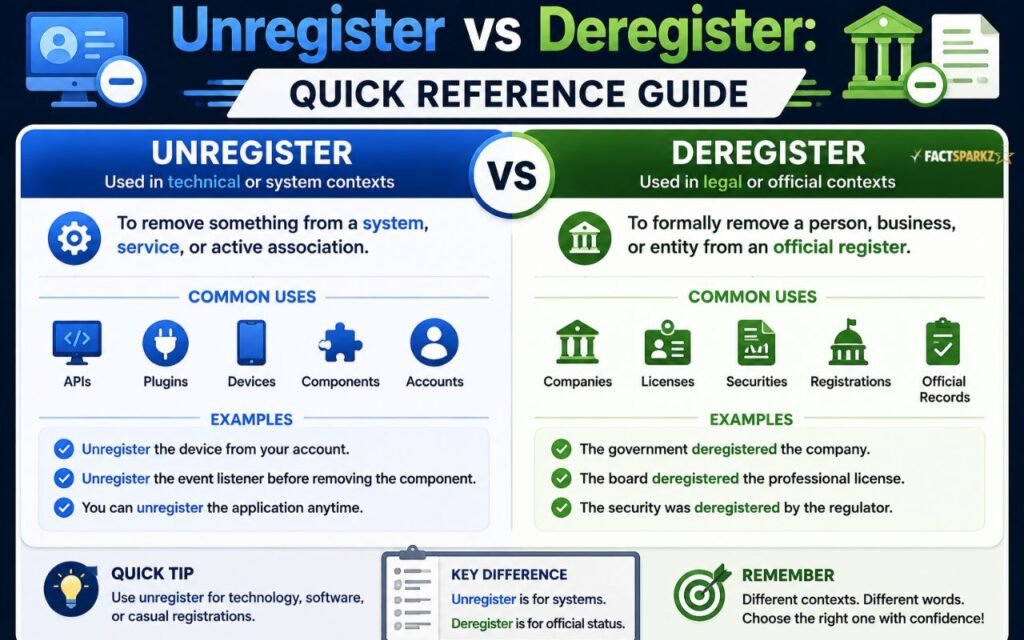 Unregister vs Deregister: Quick Reference Guide
